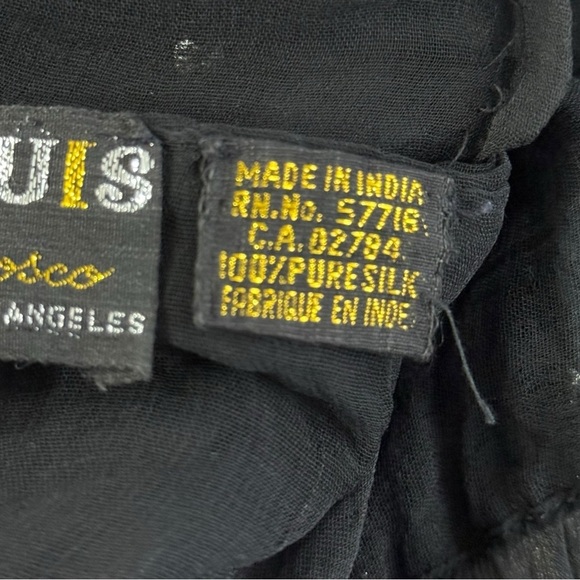 Vintage Silk Sequin Skirt Size Medium Large Black 80s 90s Glam - Picture 6 of 8